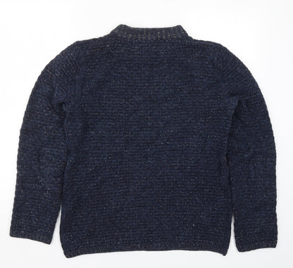 H&M Mens Blue  Knit Pullover Jumper Size M