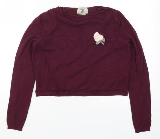 Womens UK Size S Pull & bear Red Pullover Jumper