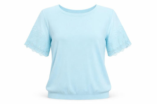 Womens UK Size S Bonmarché Blue Basic T-Shirt