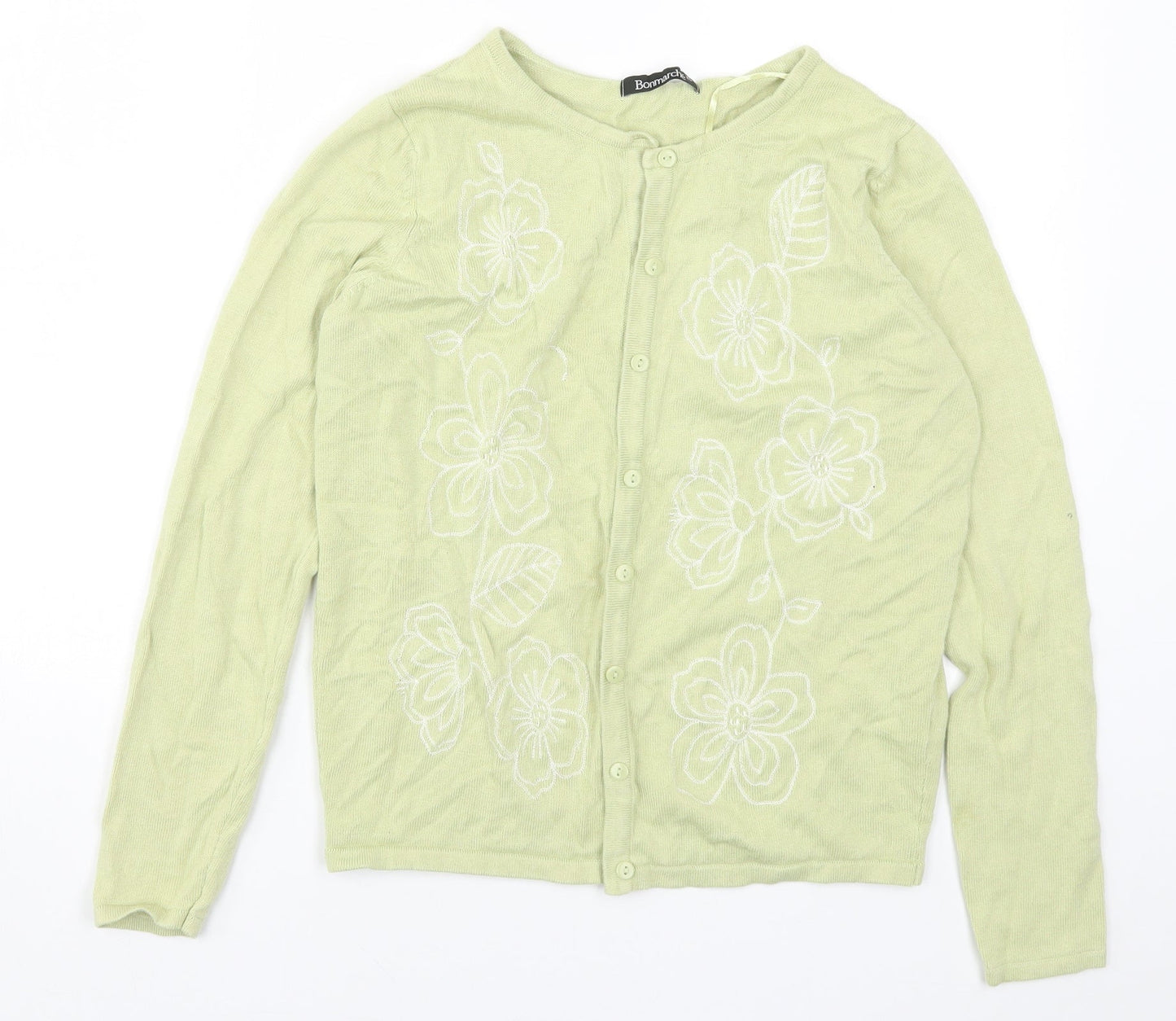 Womens UK Size XS Bonmarché Green Cardigan Jumper