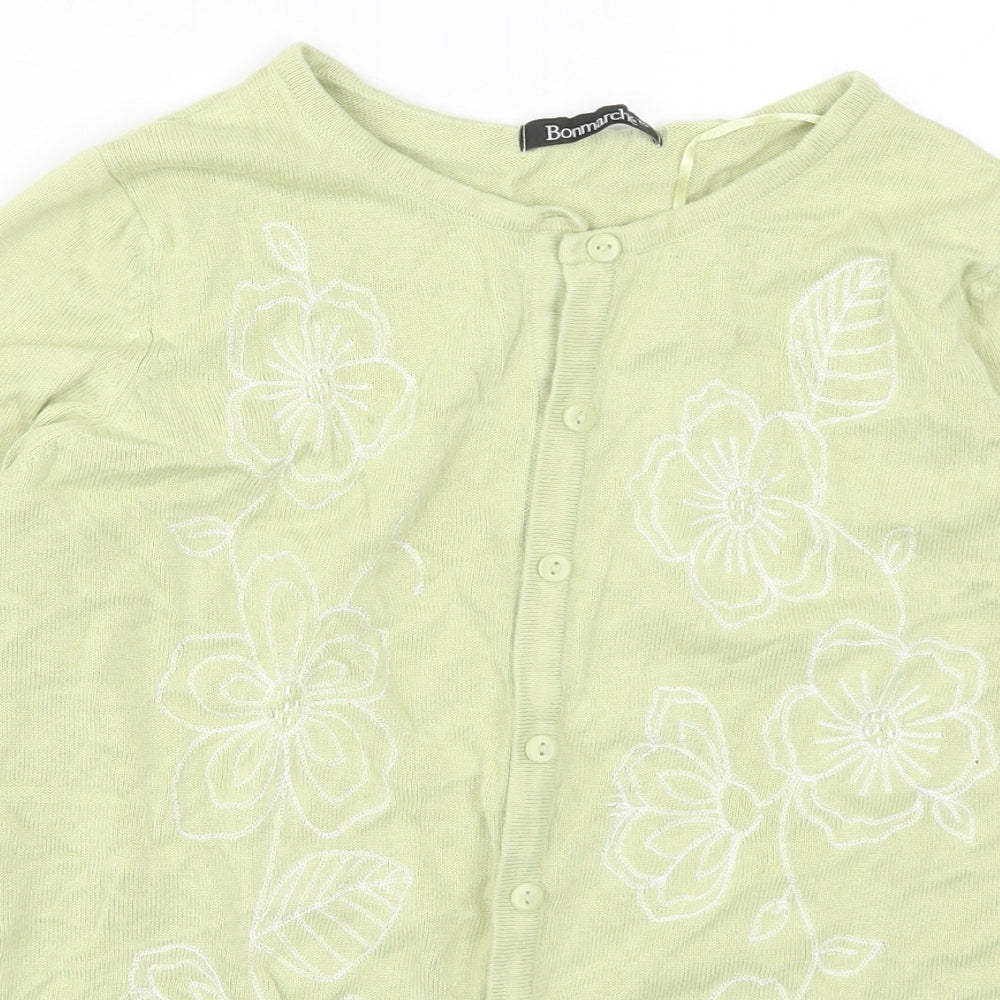 Womens UK Size XS Bonmarché Green Cardigan Jumper