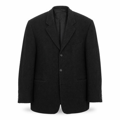 Mens UK Size 42 Pinstripe Regular Black Suit Jacket