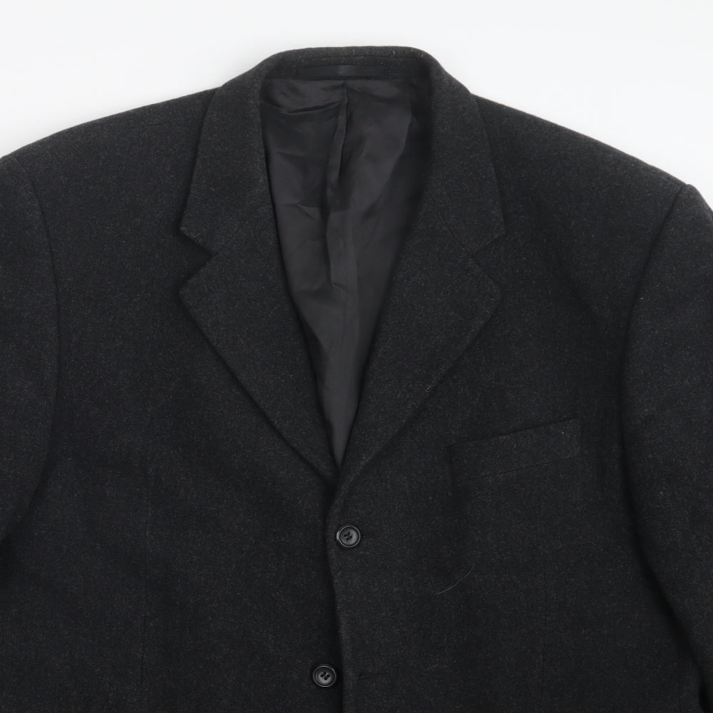 Mens UK Size 42 Pinstripe Regular Black Suit Jacket