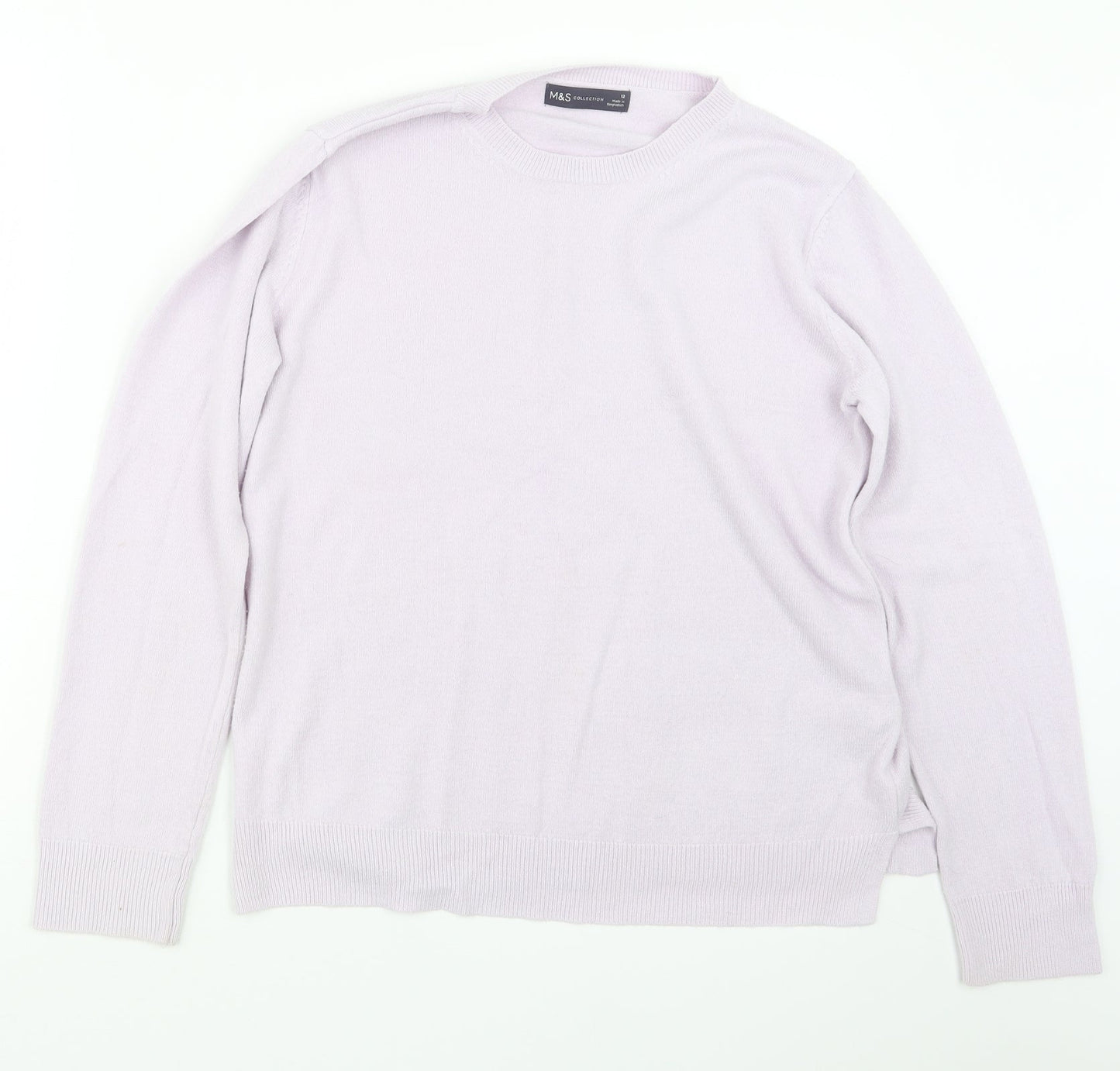 Womens UK Size 12 Marks and Spencer Purple Pullover Jumper