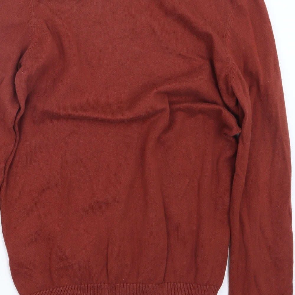 New Look Mens Orange  Knit Pullover Jumper Size S