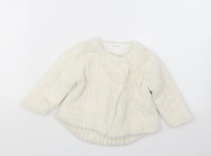 NEXT Girls White   Cardigan Jumper Size 6-9 Months