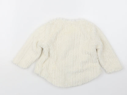 NEXT Girls White   Cardigan Jumper Size 6-9 Months
