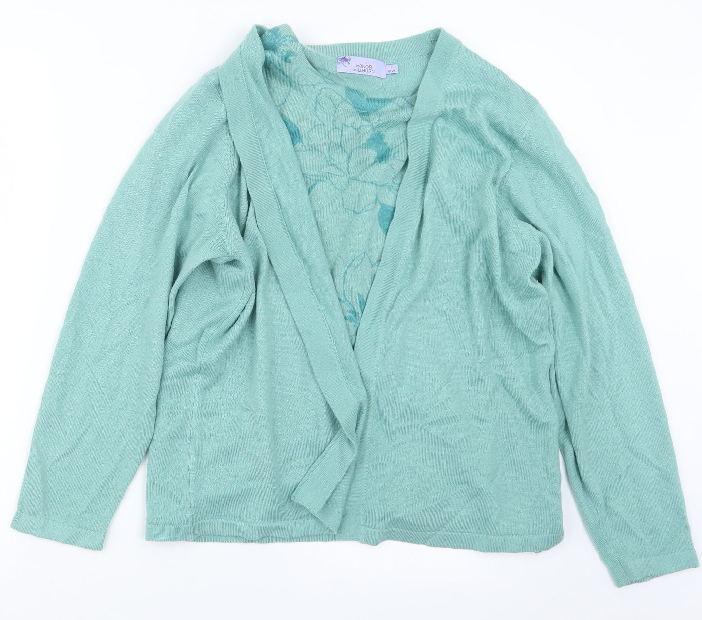 Womens UK Size 18 EWM Green Cardigan Jumper