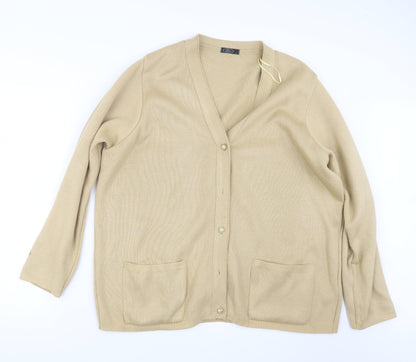 Womens UK Size L BM Beige Cardigan Jumper