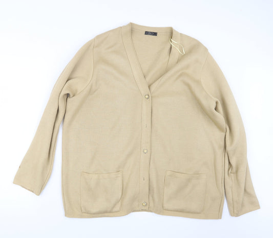 Womens UK Size L BM Beige Cardigan Jumper