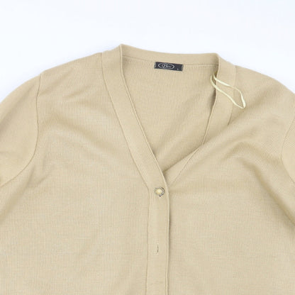 Womens UK Size L BM Beige Cardigan Jumper