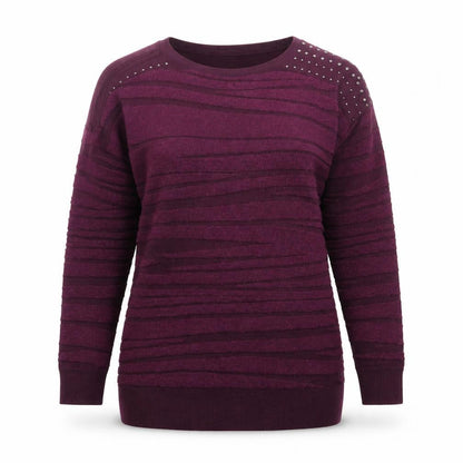 Paramour Womens Purple  Knit Pullover Jumper Size M