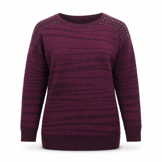Paramour Womens Purple  Knit Pullover Jumper Size M