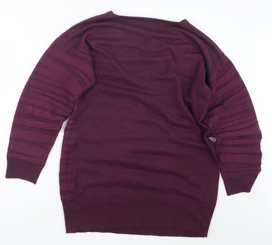 Paramour Womens Purple  Knit Pullover Jumper Size M