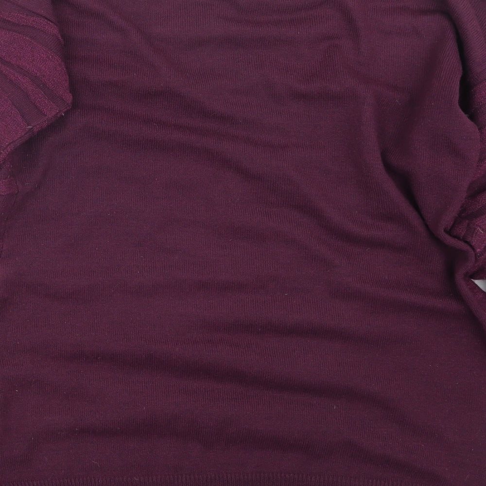 Paramour Womens Purple  Knit Pullover Jumper Size M