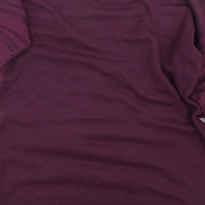 Paramour Womens Purple  Knit Pullover Jumper Size M