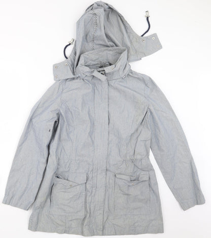Bonmarché Womens Blue Striped  Jacket Coat Size 12