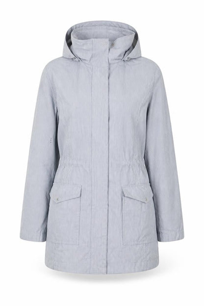 Bonmarché Womens Blue Striped Jacket Coat Size 12