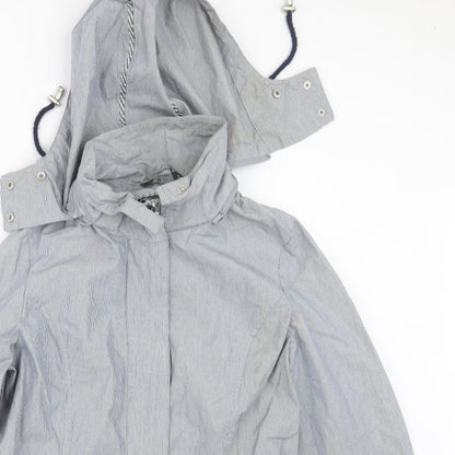 Bonmarché Womens Blue Striped  Jacket Coat Size 12