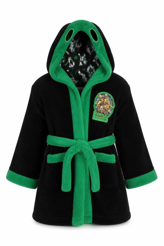 BHS Boys Black Geometric   Robe Size 2-3 Years  - Ninja Turtls