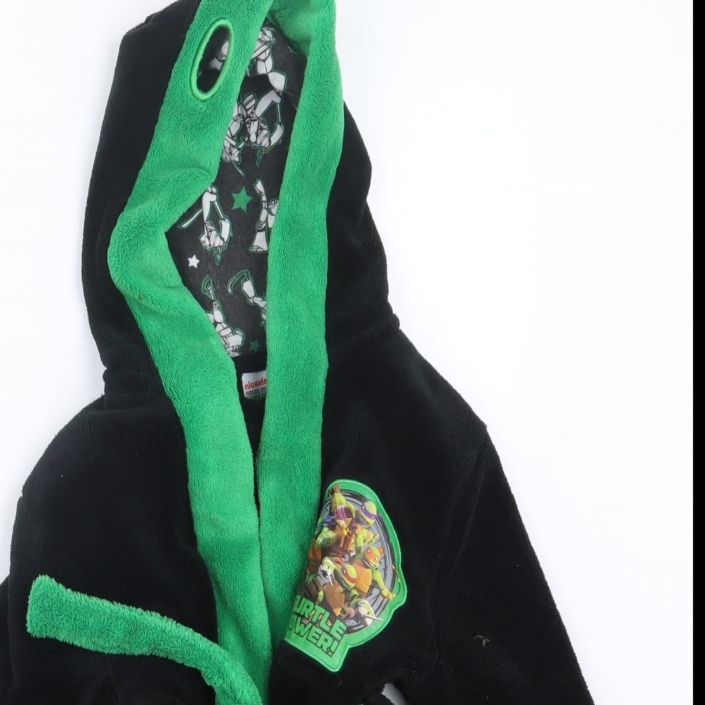 BHS Boys Black Geometric   Robe Size 2-3 Years  - Ninja Turtls