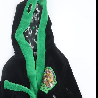 BHS Boys Black Geometric   Robe Size 2-3 Years  - Ninja Turtls