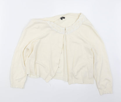 Womens UK Size 18 Papaya Ivory Cardigan Jumper