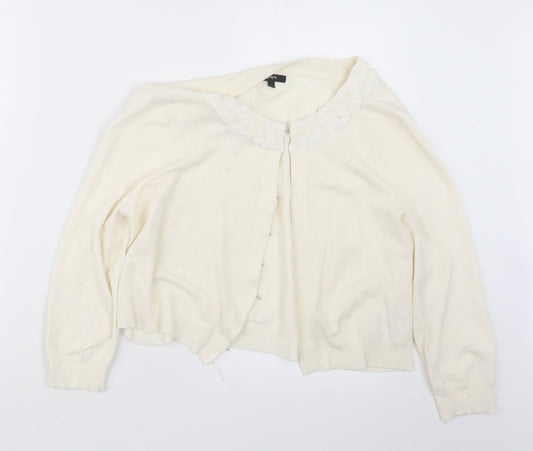 Womens UK Size 18 Papaya Ivory Cardigan Jumper