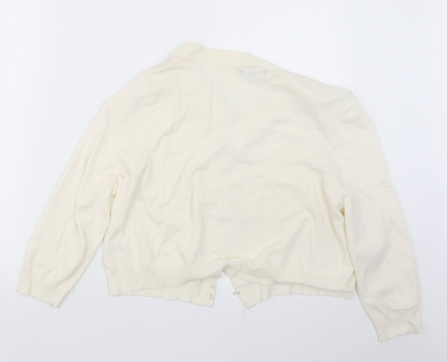 Womens UK Size 18 Papaya Ivory Cardigan Jumper