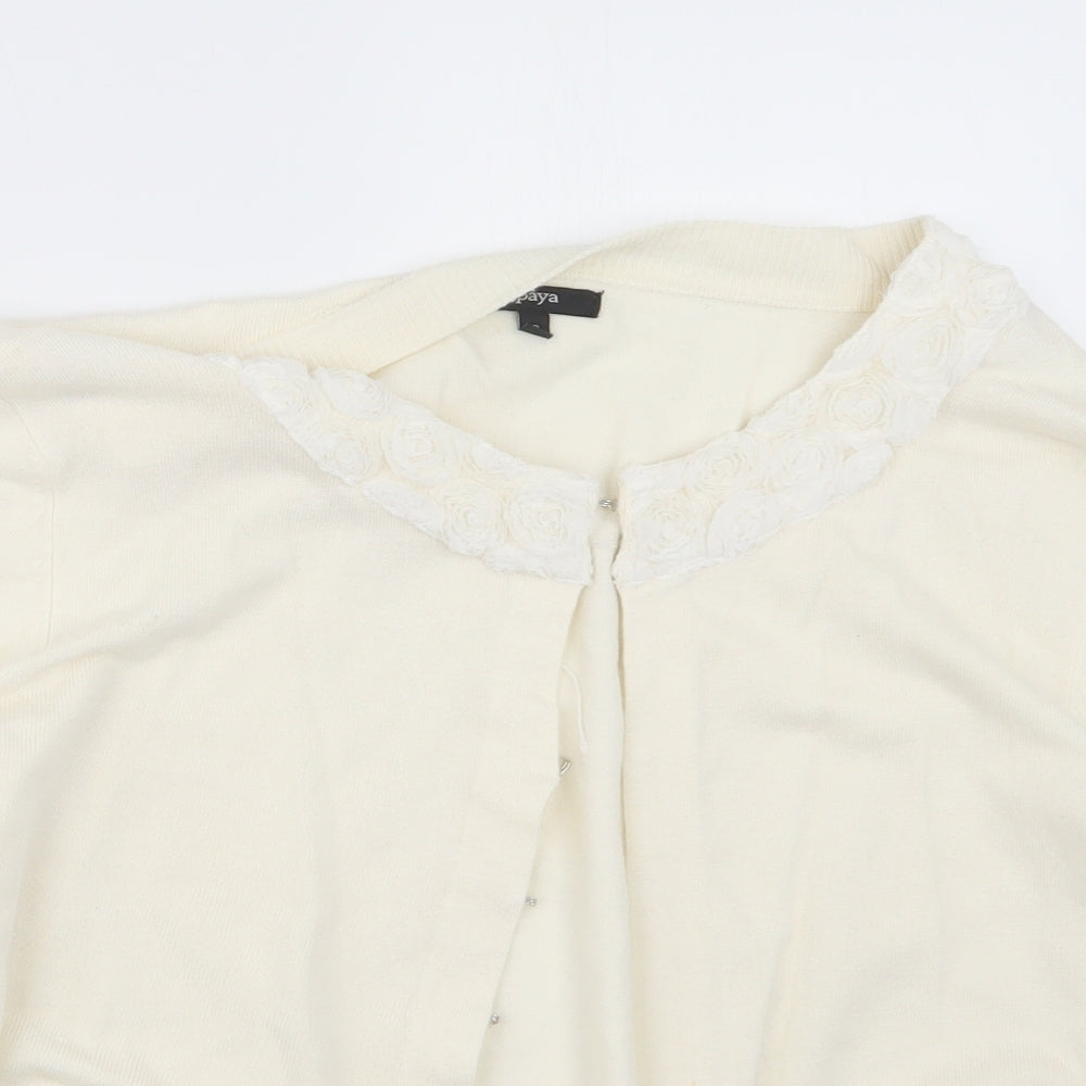 Womens UK Size 18 Papaya Ivory Cardigan Jumper