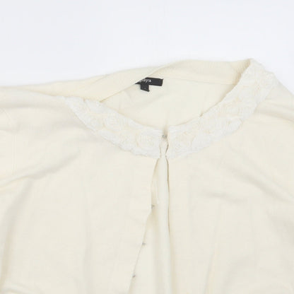 Womens UK Size 18 Papaya Ivory Cardigan Jumper