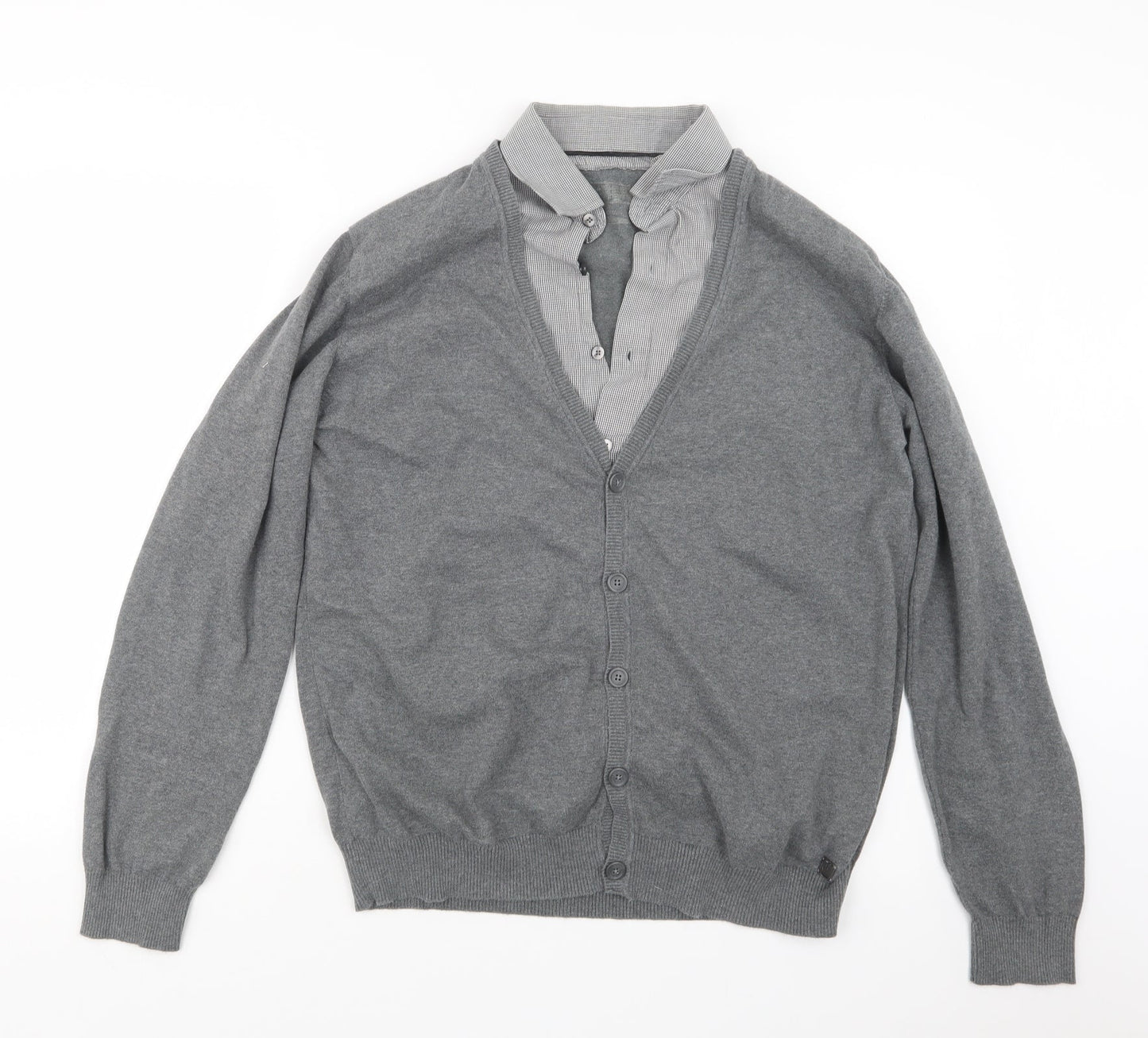 Debenhams Mens Grey  Knit Pullover Jumper Size L