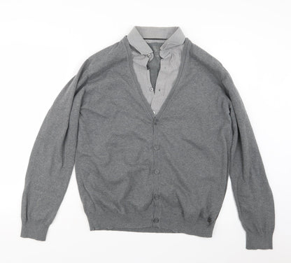 Debenhams Mens Grey  Knit Pullover Jumper Size L