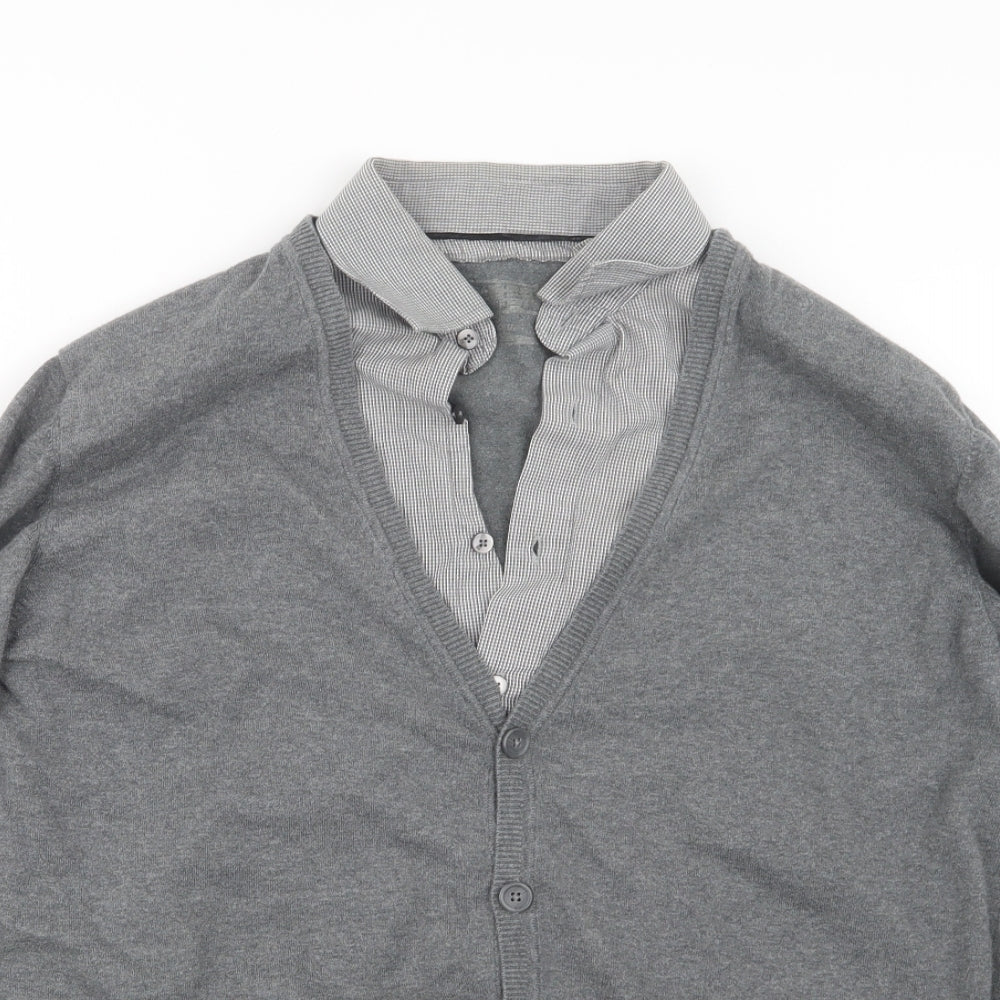 Debenhams Mens Grey  Knit Pullover Jumper Size L