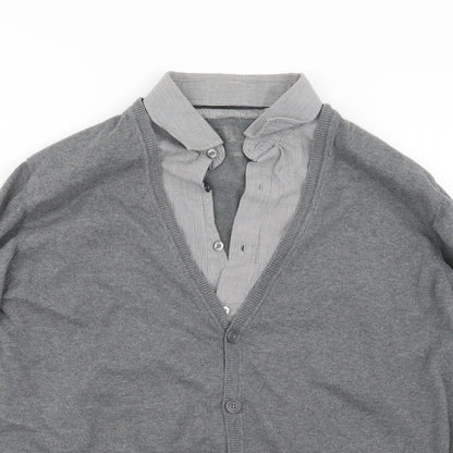 Debenhams Mens Grey  Knit Pullover Jumper Size L