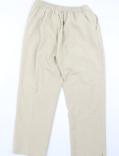 Womens UK Size 18 Preworn Regular Fit  Beige Trousers