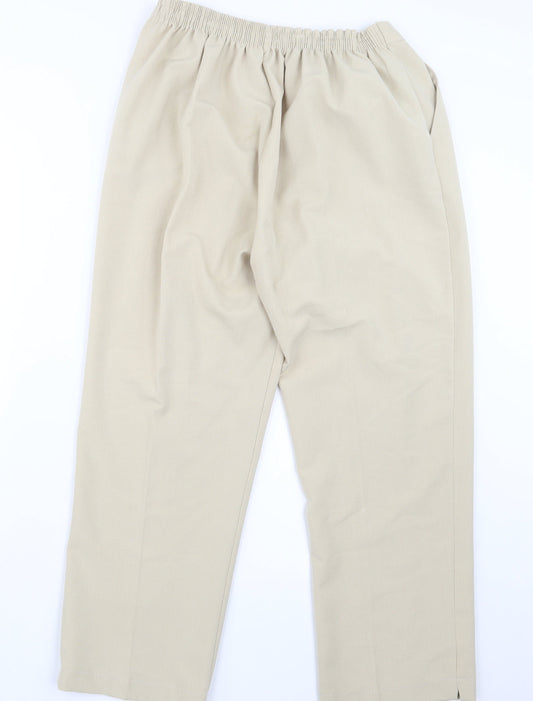 Womens UK Size 18 Preworn Regular Fit  Beige Trousers