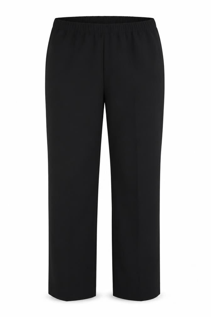 Front view of Fair Lady women’s black trousers, size UK 16, 24-inch leg