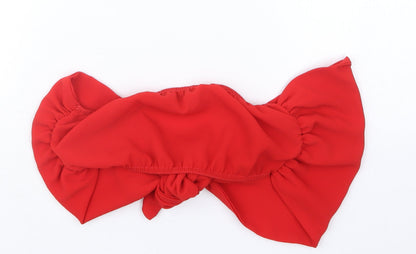 Womens UK Size 8 PRETTYLITTLETHING Red Cropped T-Shirt