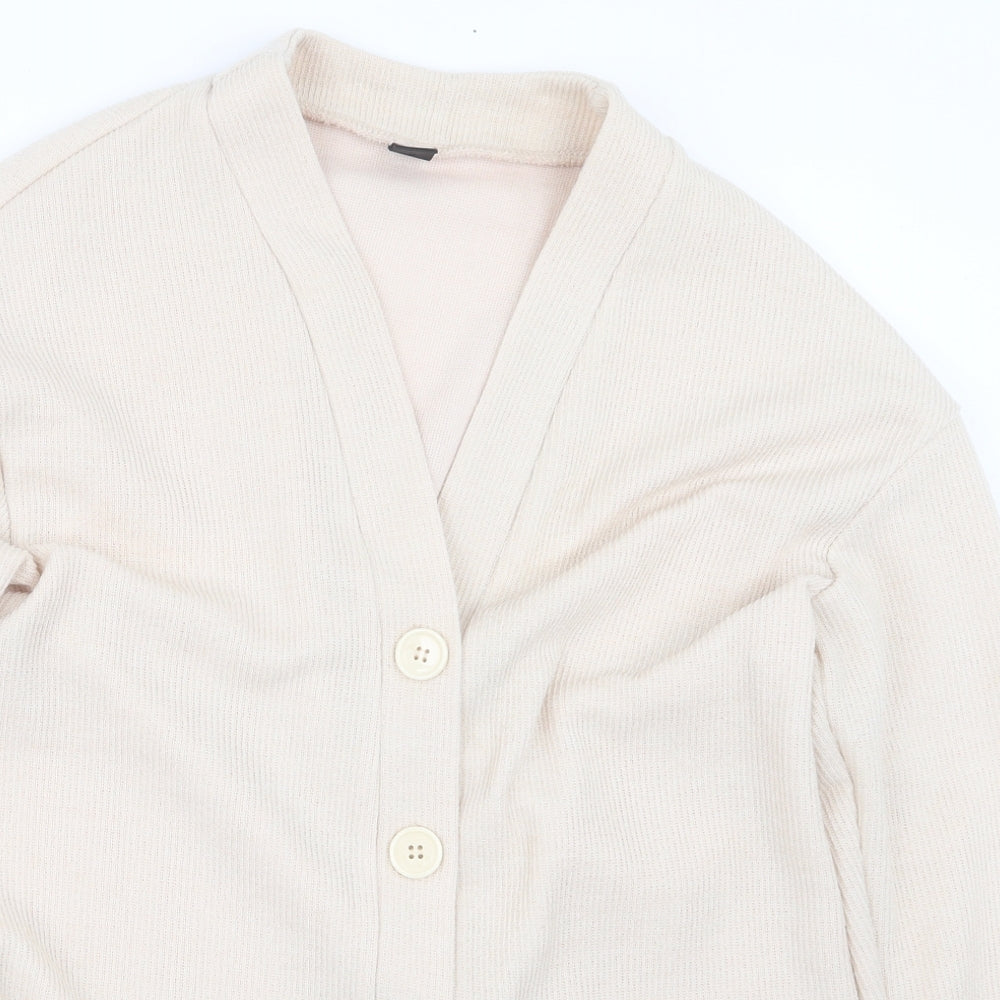 SheIn Womens Beige  Knit Cardigan Jumper Size S