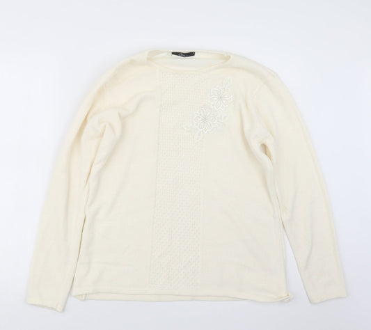 Womens UK Size M BM Ivory Pullover Jumper