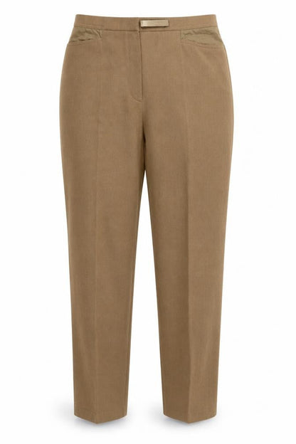Front view of Court women’s beige trousers, size UK 16, 30-inch leg
