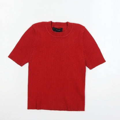 FOREVER 21 Womens Red  Knit Basic T-Shirt Size M