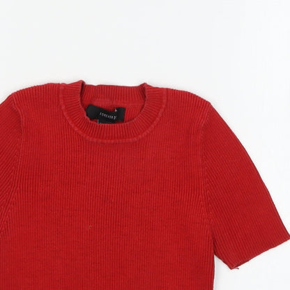 FOREVER 21 Womens Red  Knit Basic T-Shirt Size M