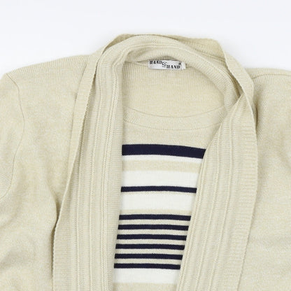 Hand to Hand Womens Ivory Striped Knit Pullover Jumper Size S
