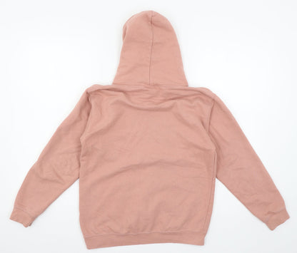 Just Hoods Girls Pink  Jersey Pullover Hoodie Size 12-13 Years