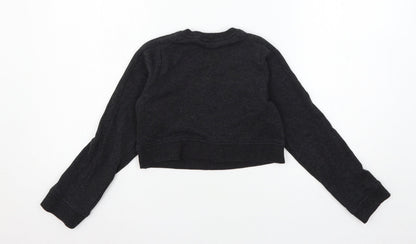 Miss E-vie Girls Grey  Jersey Pullover Sweatshirt Size 9-10 Years  - Believe