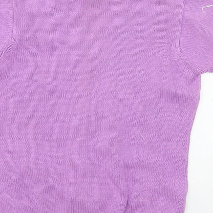 EWM Womens Purple  Knit Cardigan Jumper Size 10