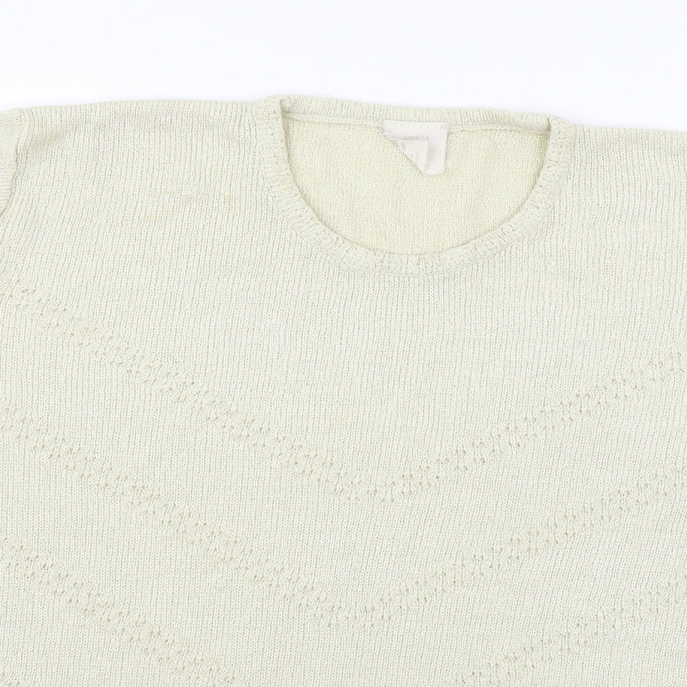 Preworn Womens Beige  Knit Basic T-Shirt Size 20