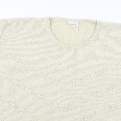 Preworn Womens Beige  Knit Basic T-Shirt Size 20
